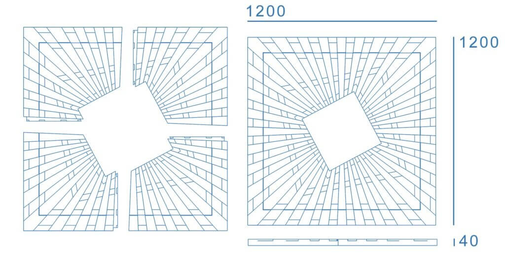 Приствольная решетка для дерева ZKING ATMOSPHERE 1.2х1.2м Коричневая