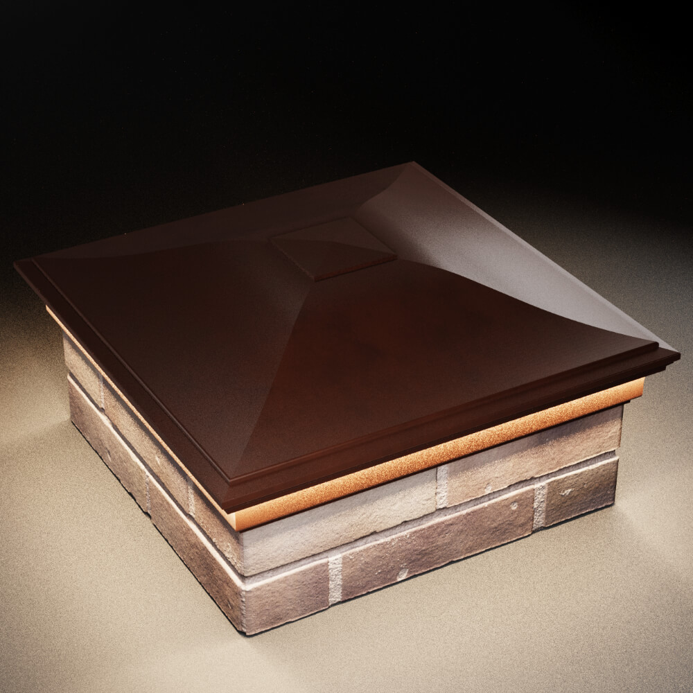 Колпак Zking Монблан Коричневый на столб 2х2 кирпича (515х515мм) c подсветкой в Нижневартовске фото